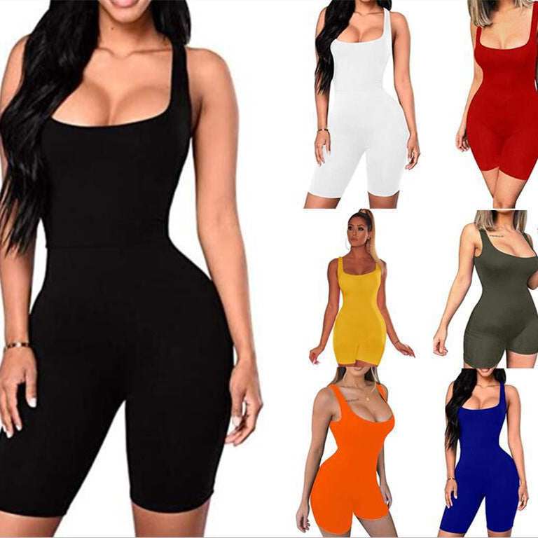 Women's Fashion Solid Color Sportswear One-piece Shorts