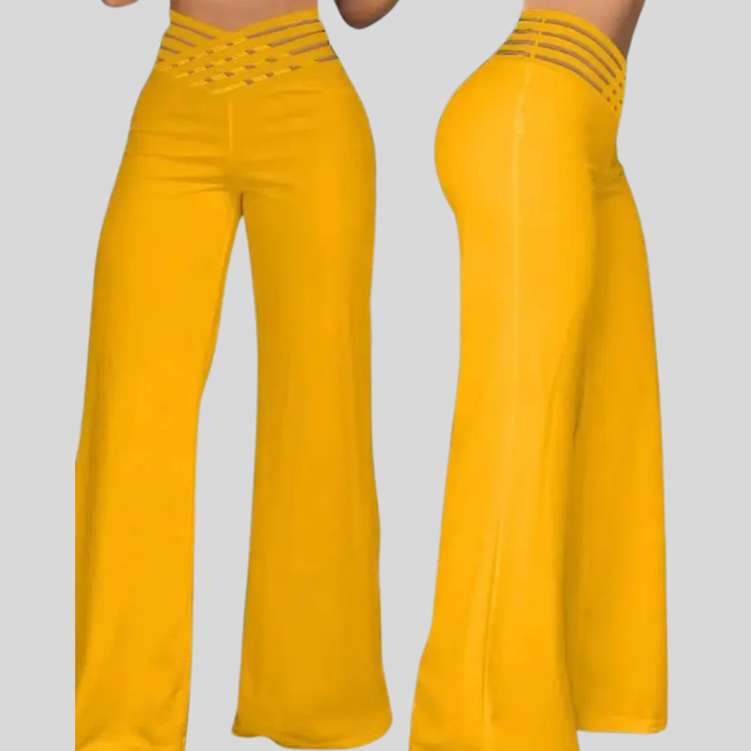 Women  High Waist Casual Flared Pants