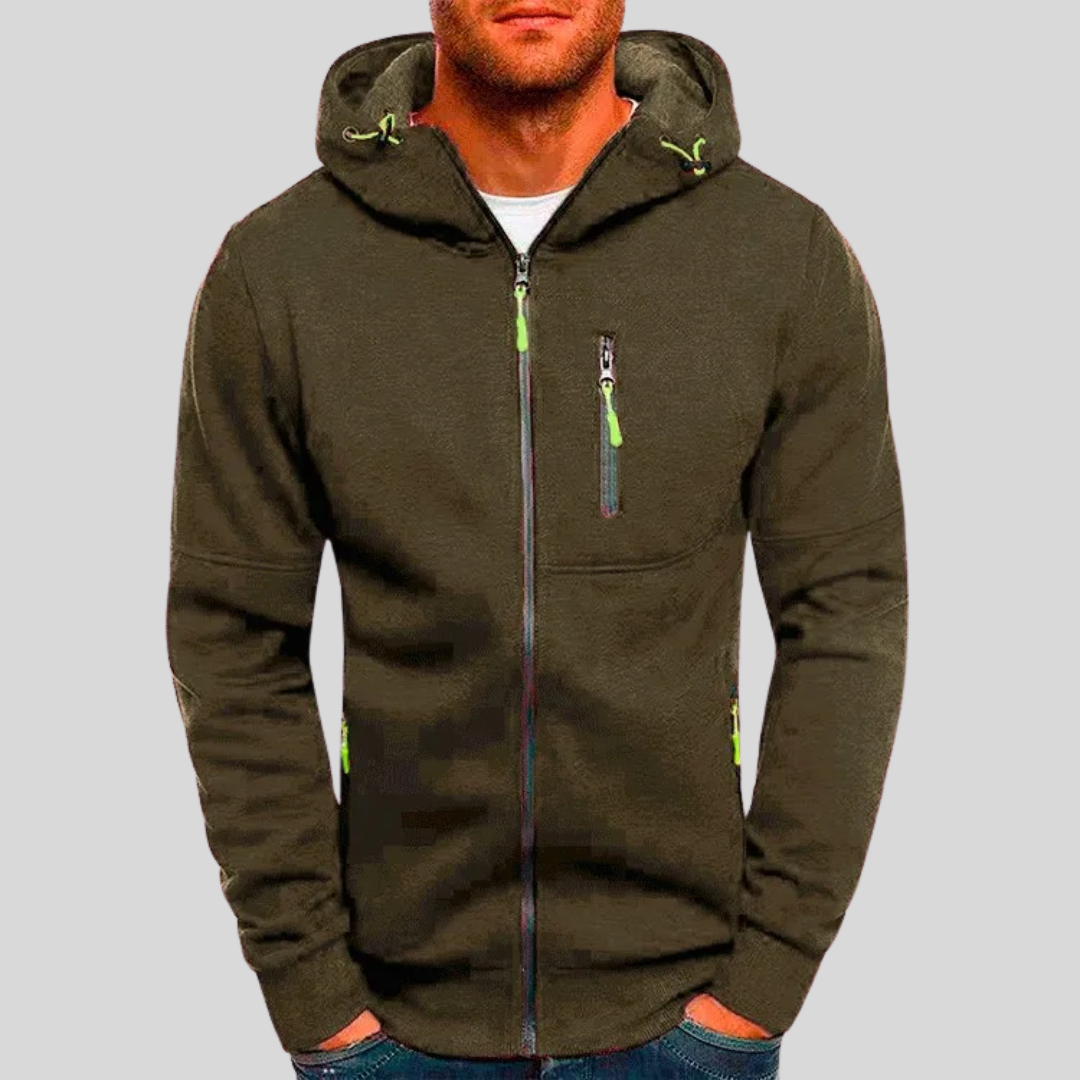 Men's Sweater Cardigan Hooded with Zipper Pocket