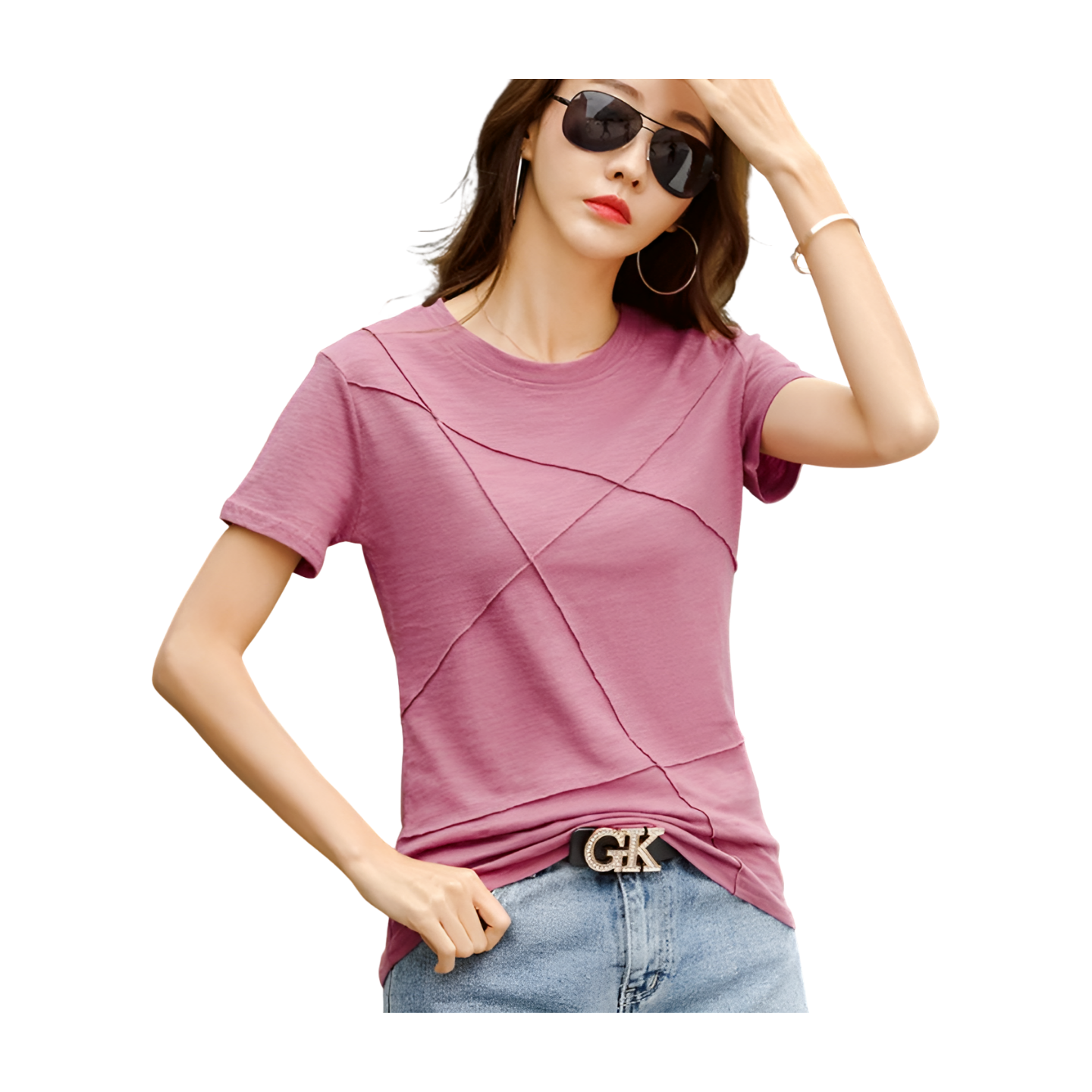 O-Neck Short Sleeve Ribbed Tshirts