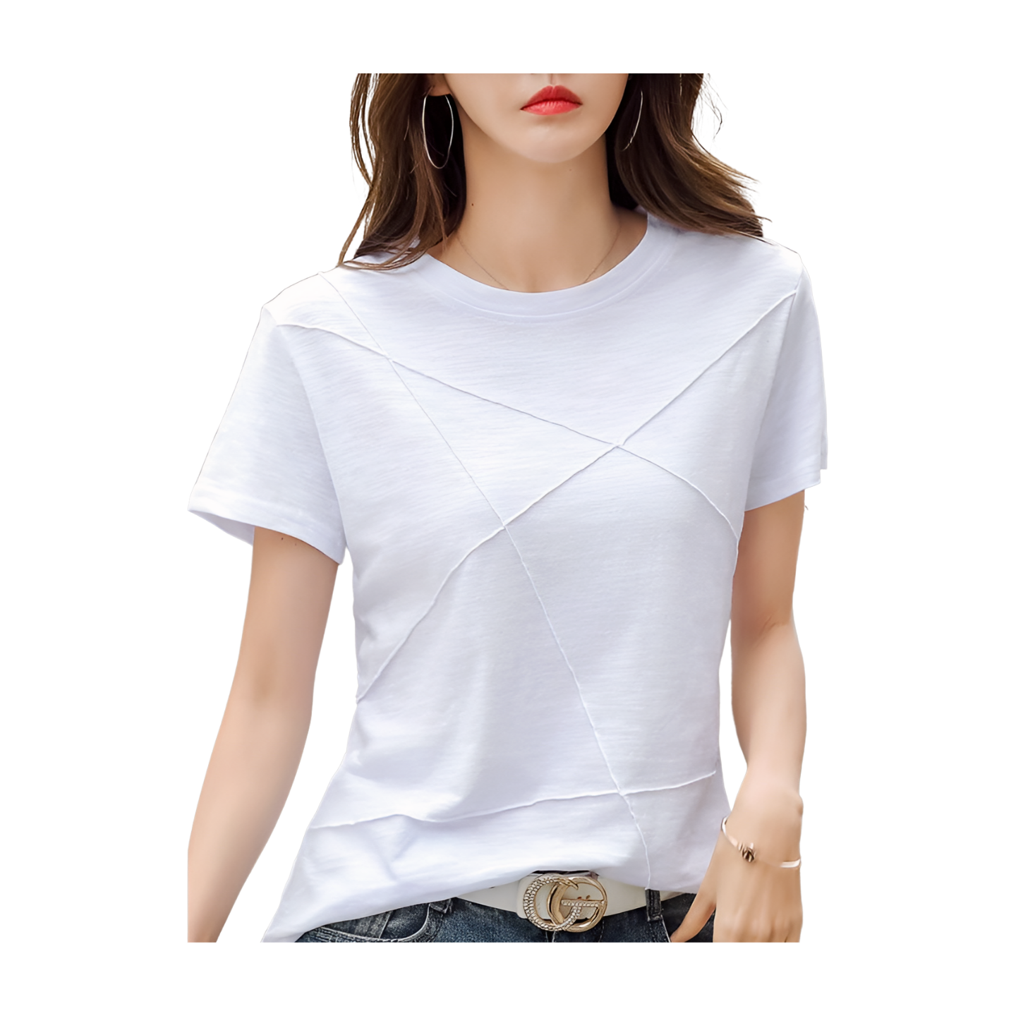 O-Neck Short Sleeve Ribbed Tshirts