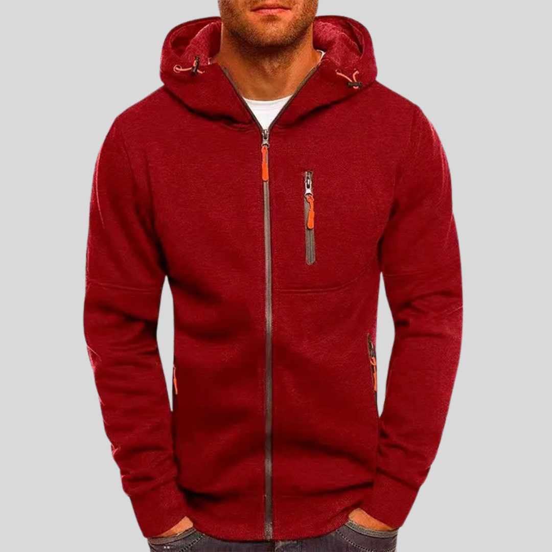 Men's Sweater Cardigan Hooded with Zipper Pocket