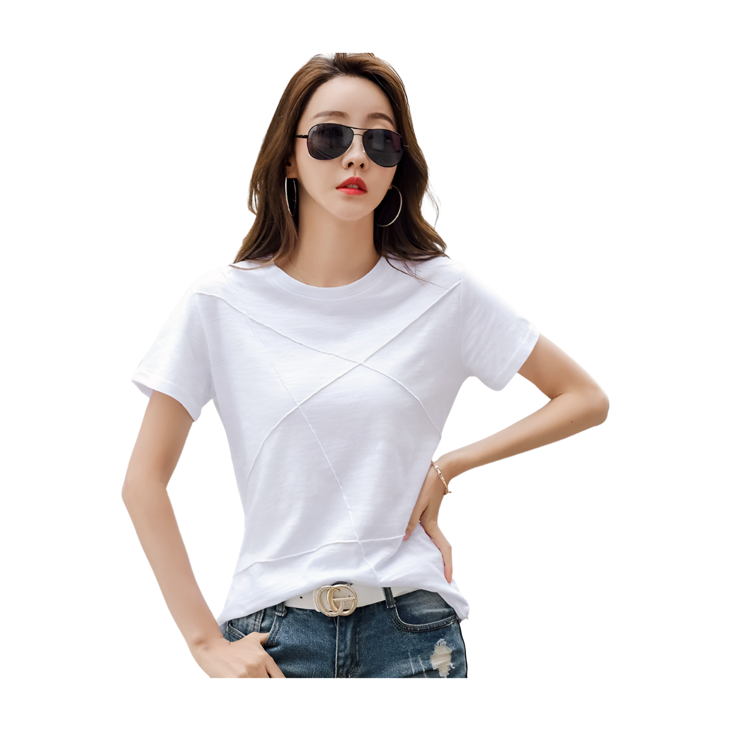 O-Neck Short Sleeve Ribbed Tshirts