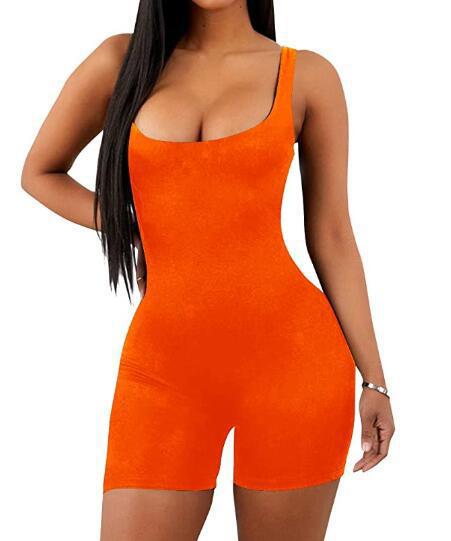 Women's Fashion Solid Color Sportswear One-piece Shorts