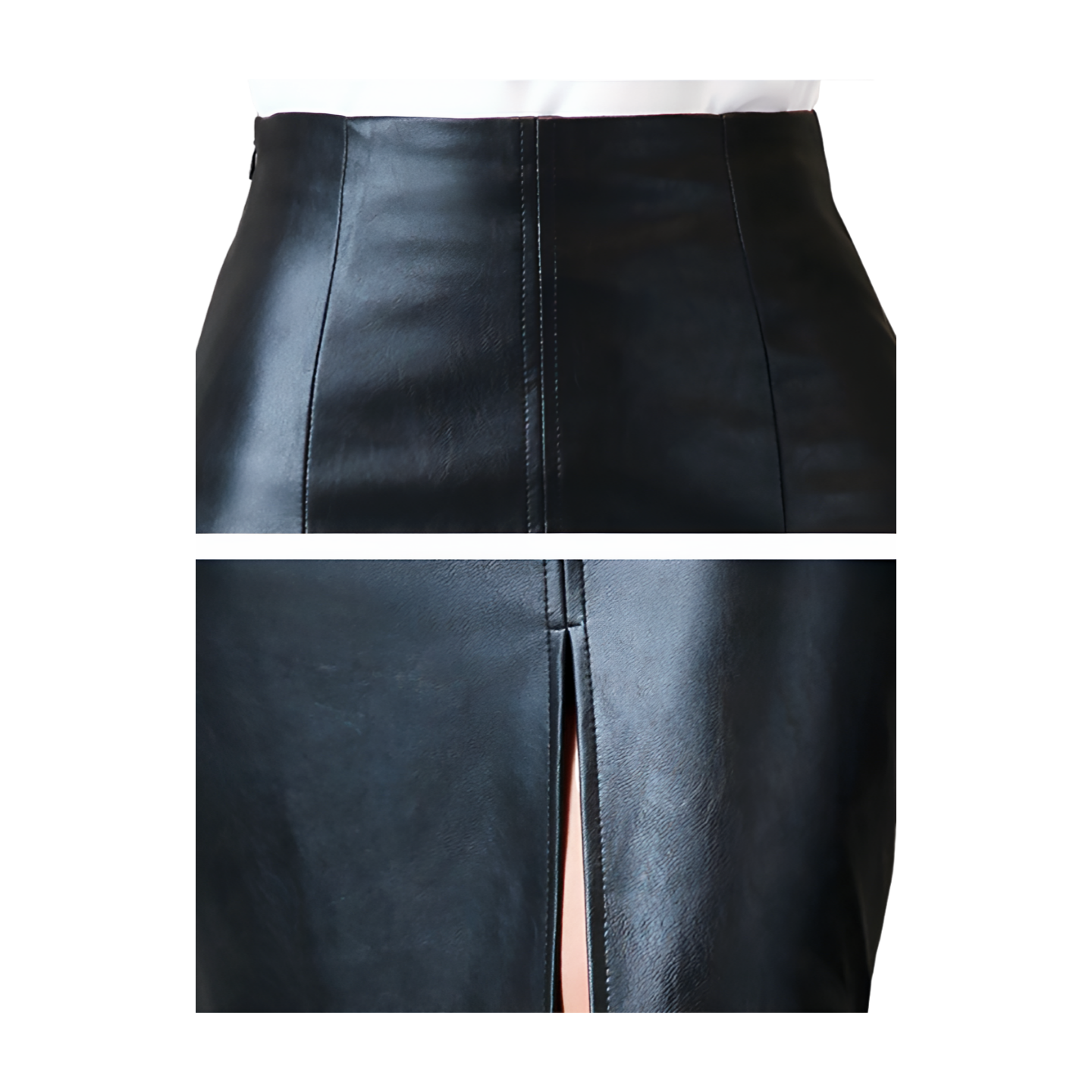 Women's Black Leather Skirt | Women's PU Leather Skirt | Ikervo