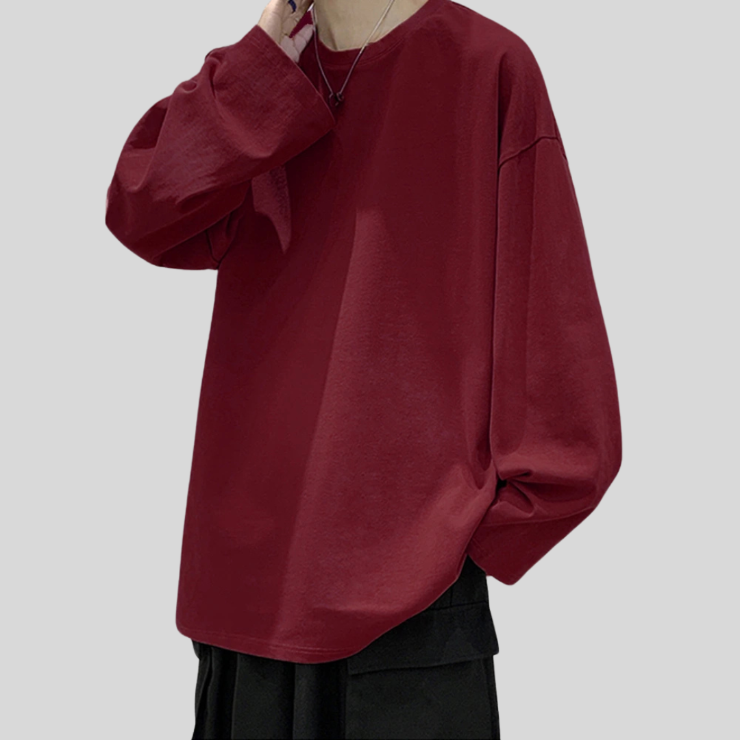 Men's Long sleeves Pure Color T-shirt