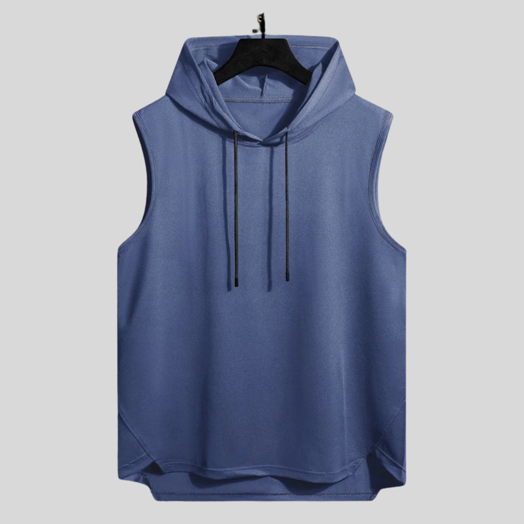 Men's Short Sleeve Quick Dry Tank Top Tees With Hoodies