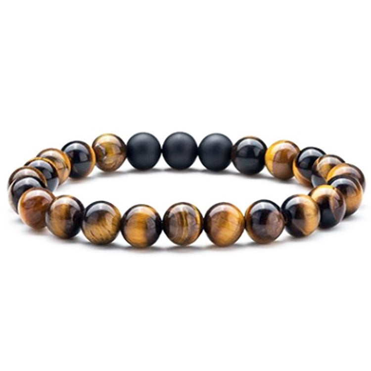 Unisex Tiger Eye Couple Bracelets Matte Black Agate Beads Bracelet