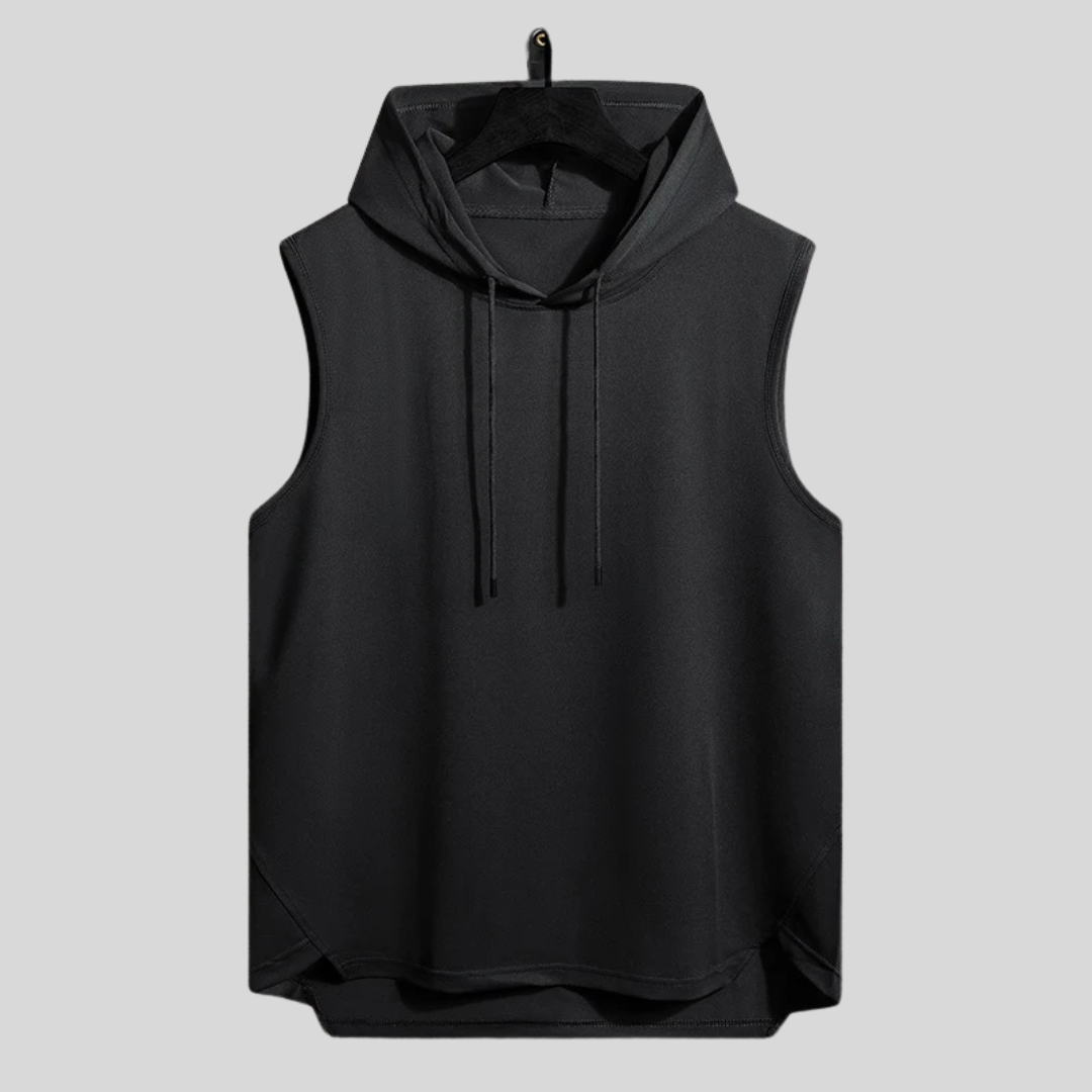 Men's Short Sleeve Quick Dry Tank Top Tees With Hoodies