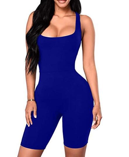 Women's Fashion Solid Color Sportswear One-piece Shorts