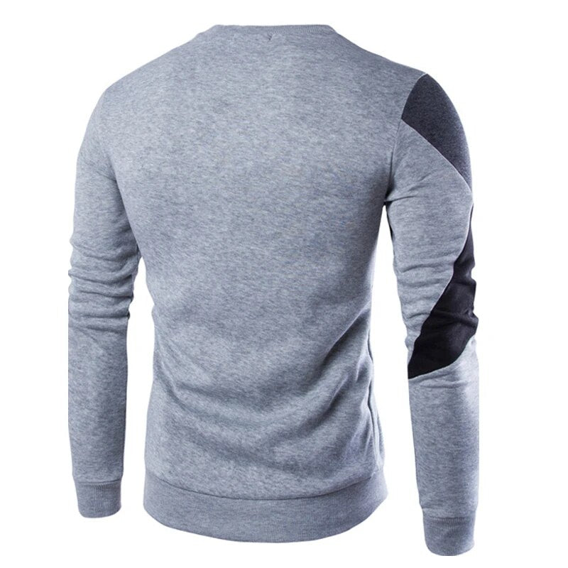 Men's Clothing Color Matching Round Hoodies Hooded Casual Long Sleeve Sweatshirt Male