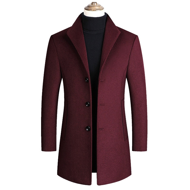 Mountainskin Men Wool Blends Coats Autumn Winter New Solid Color High Quality Men's Wool Jacket Luxurious Brand Clothing SA837