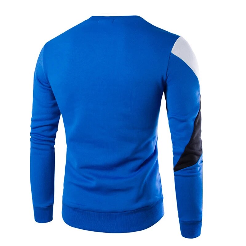 Men's Clothing Color Matching Round Hoodies Hooded Casual Long Sleeve Sweatshirt Male