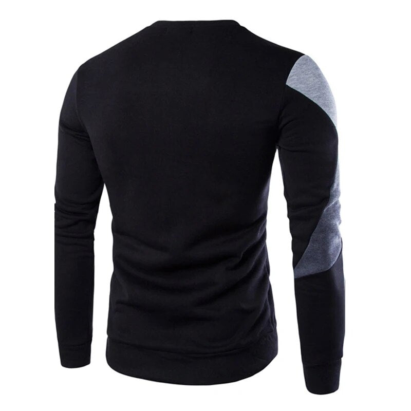 Men's Clothing Color Matching Round Hoodies Hooded Casual Long Sleeve Sweatshirt Male