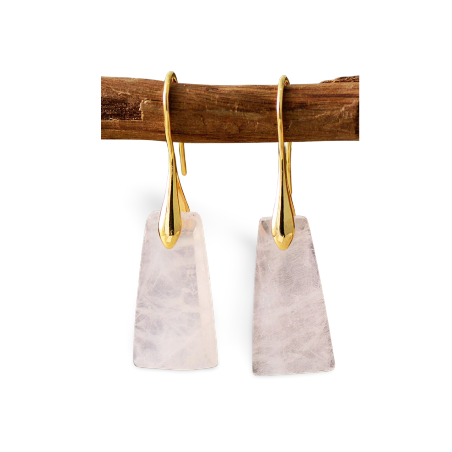 Handmade Geometrical Shape Natural Stone Dangle Earrings