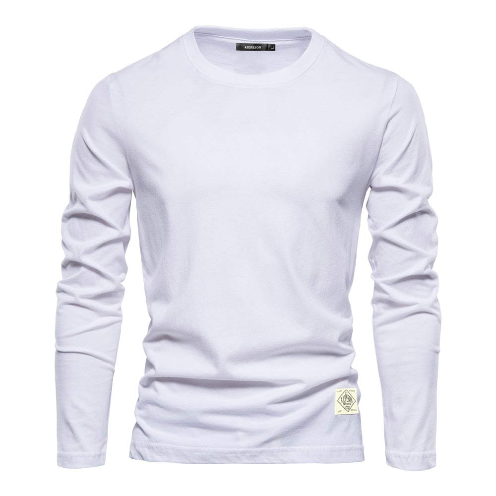 Long Sleeve Tee, AIOPESON Men's Cotton Long Sleeve T-shirts