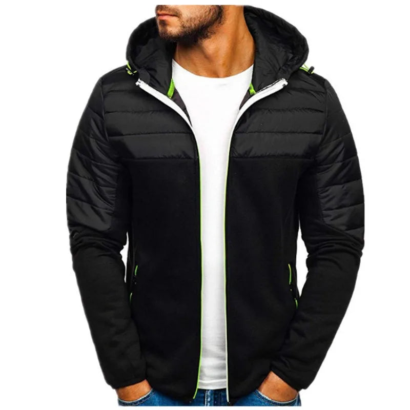 Men Hoodies Casual with Zip Pockets Full Zip Long Sleeve Jacket