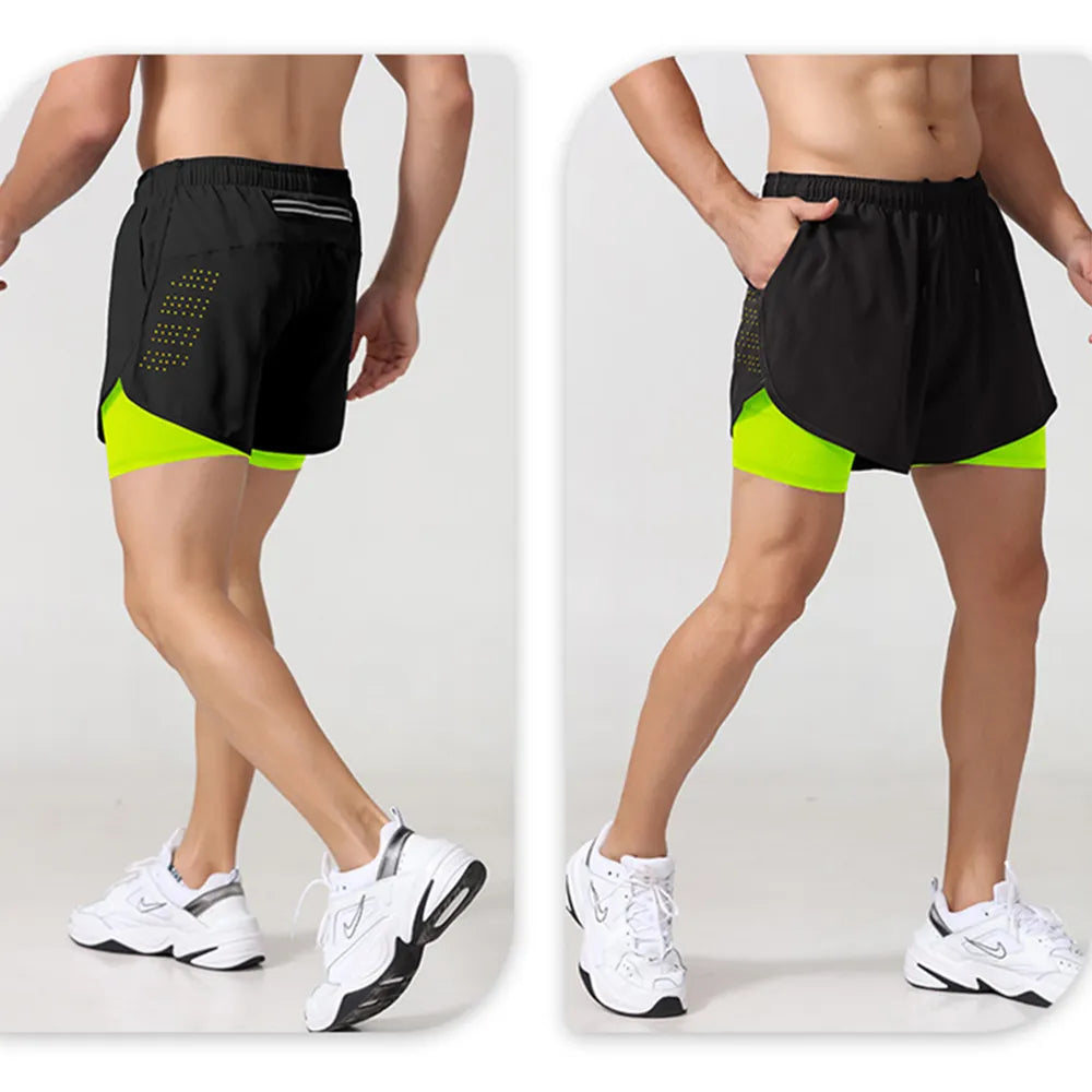 Men's Sportswear Double-deck Training Short Pants