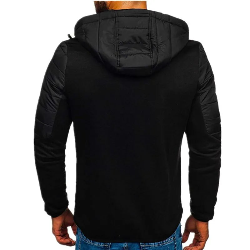 Men Hoodies Casual with Zip Pockets Full Zip Long Sleeve Jacket