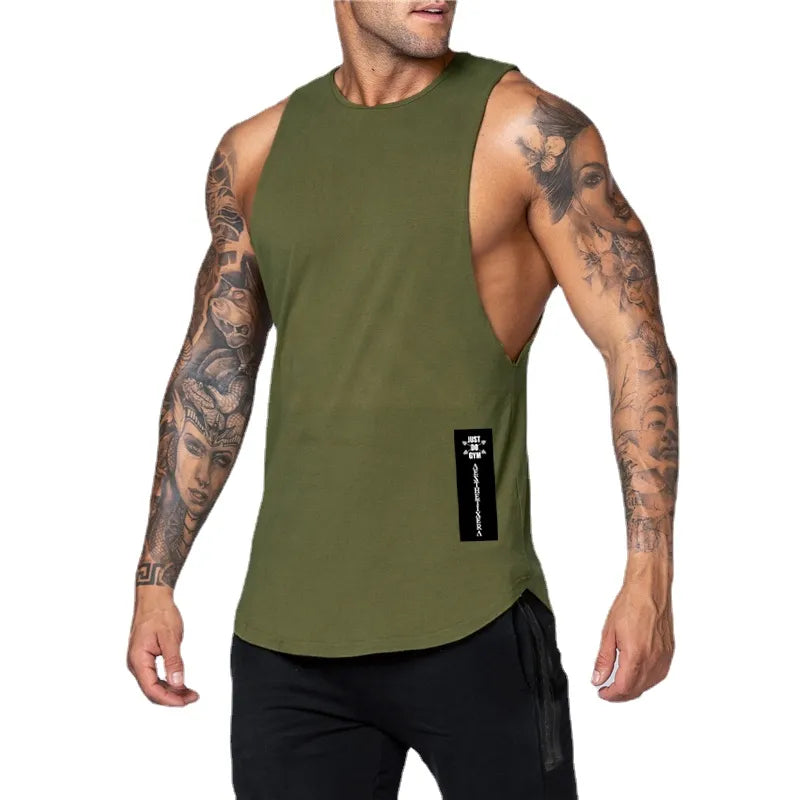 Men's Sleeveless Cotton Workout Gym Tank Top