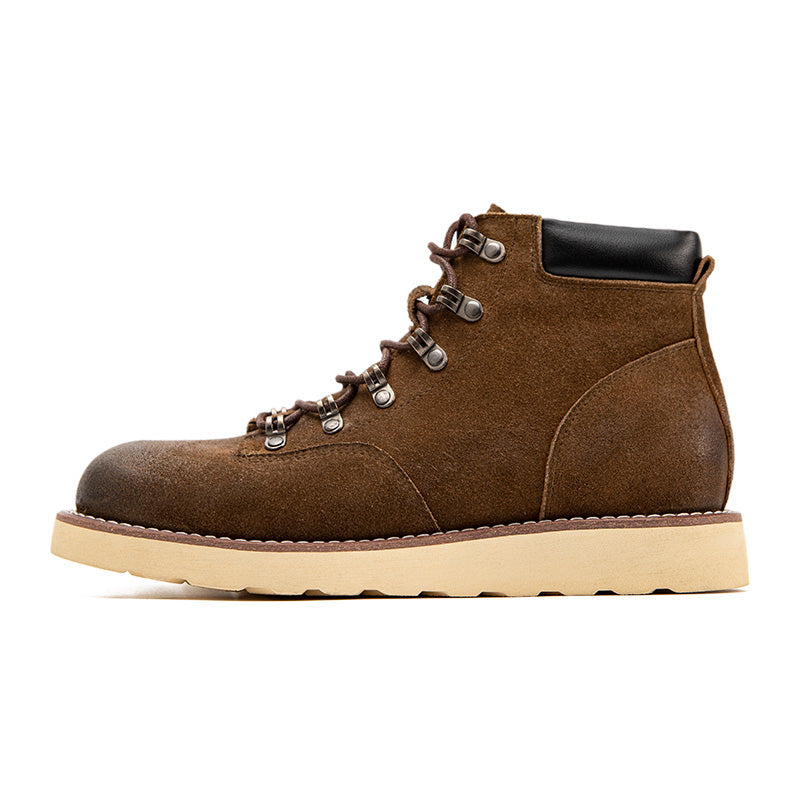 Ankle Boots, Men's Retro Mountaineering High-top Boots Calf Leather Shoes