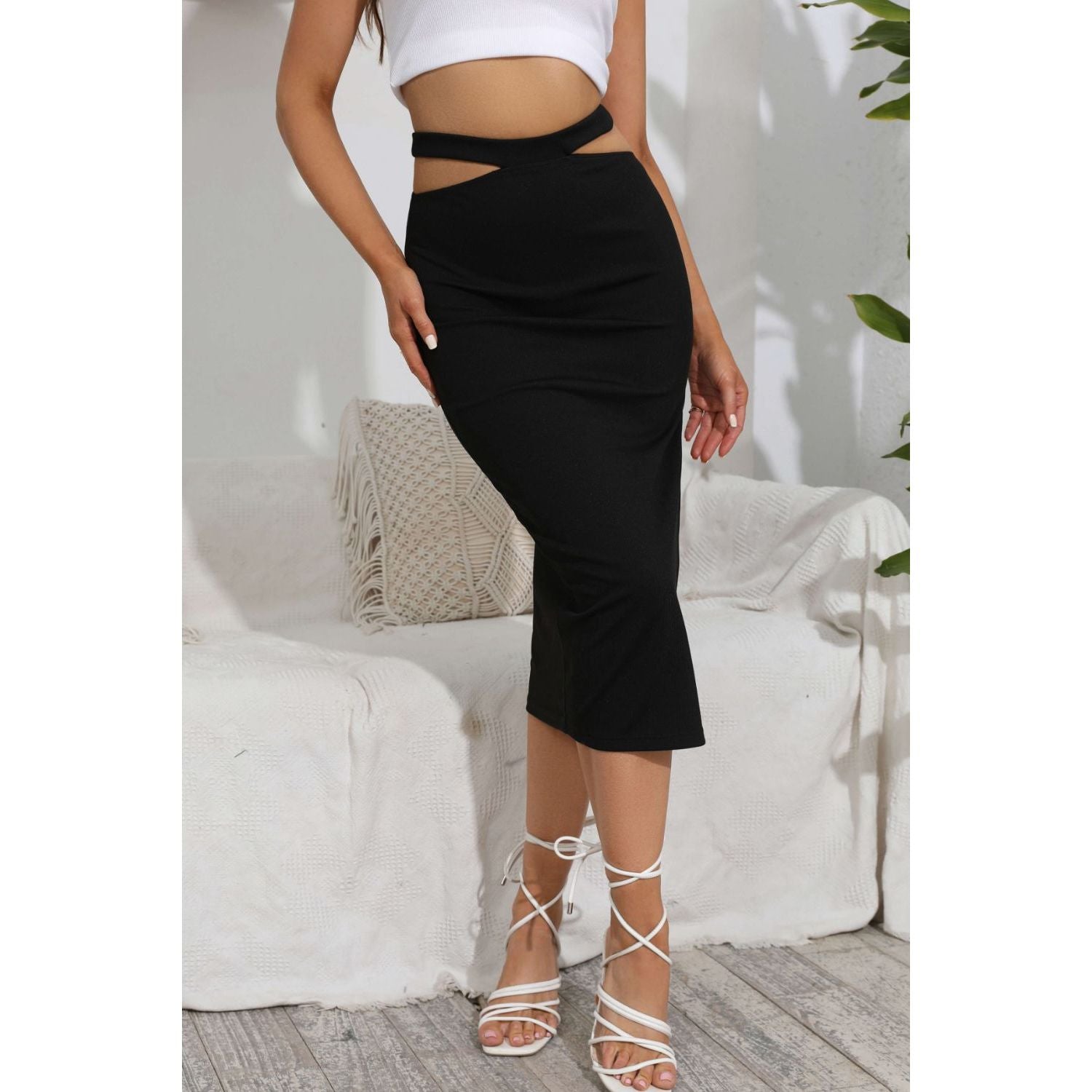 Women's Midi Skirt | Cut Out Midi Skirt | Ikervo