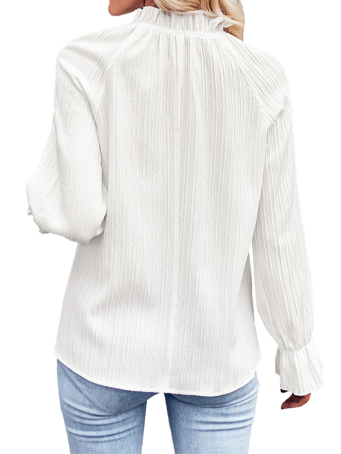 Tops & Blouses, Women's Ribbed Flounce Sleeve Blouse