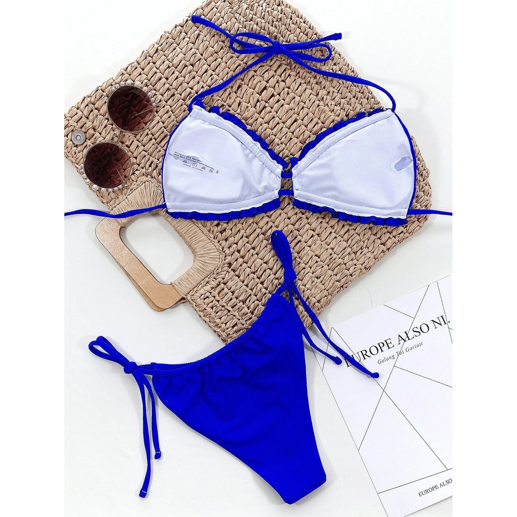 Frill Trill Halter Neck Bikini Set