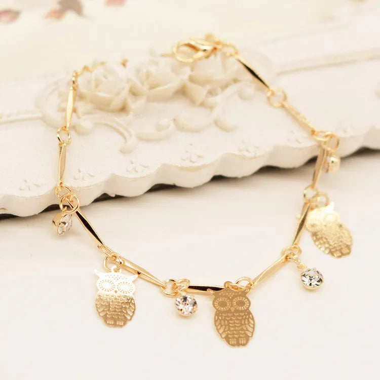 Bracelets, Ethnic Style Golden Owl Tassel Bracelet