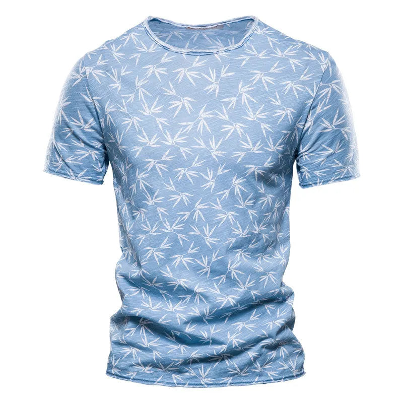 T- Shirts, Casual Slim-Fit Stretch T-Shirt Men Short-Sleeved Printed T-Shirt Sports Men