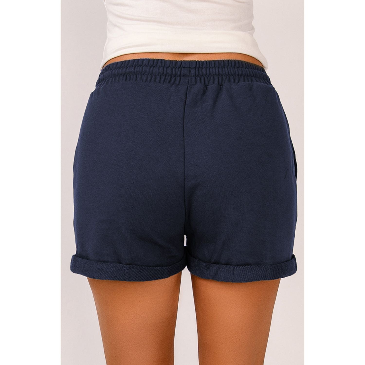 Drawstring Waist Cuffed Shorts