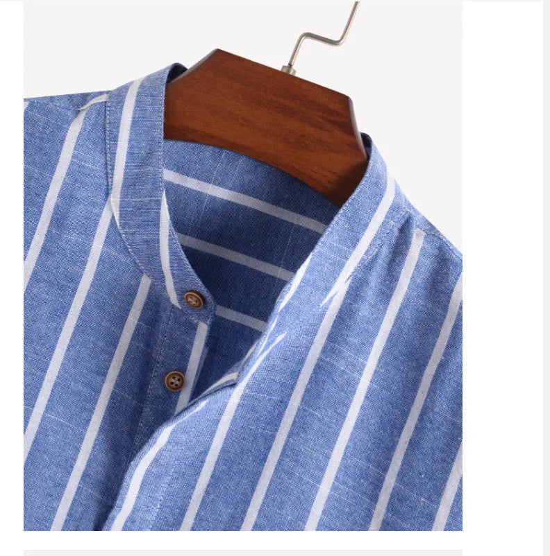 Shirts, Men's Striped Linen Shirt