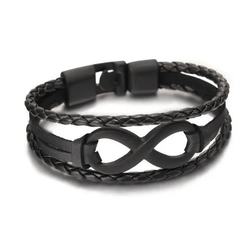 Bracelets, Lucky figure 8 leather bracelet bracelet