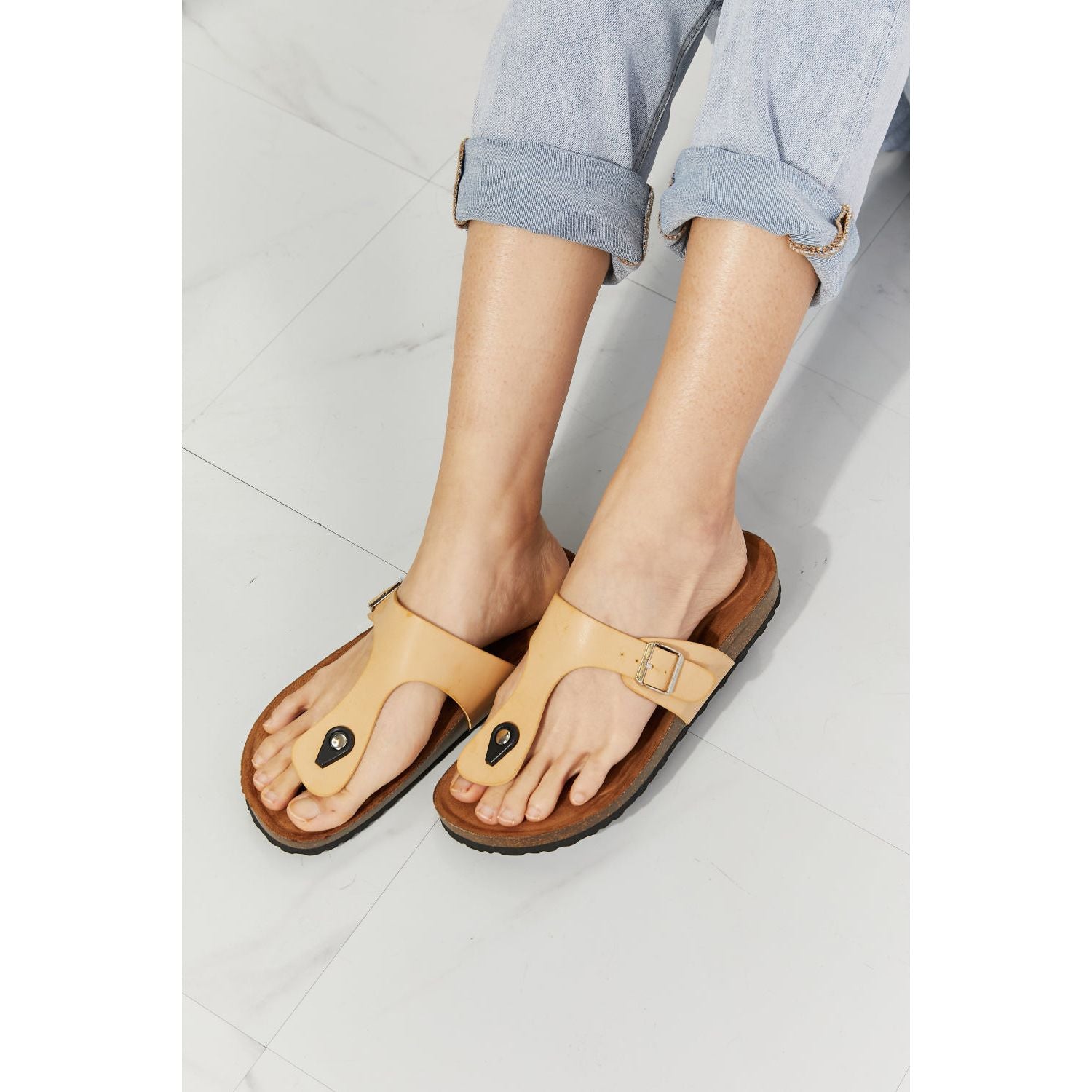 Drift Away T-Strap Flip-Flop in Sand