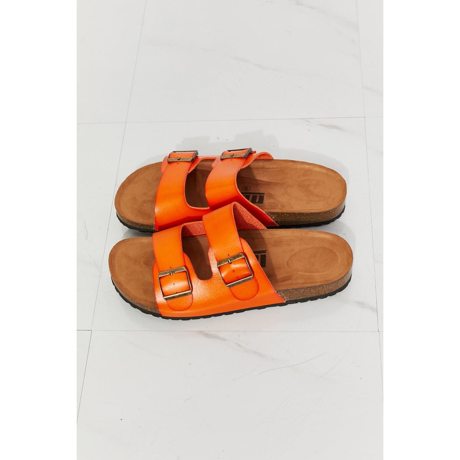 Double Banded Slide Sandals | Orange Slide Sandals | Ikervo