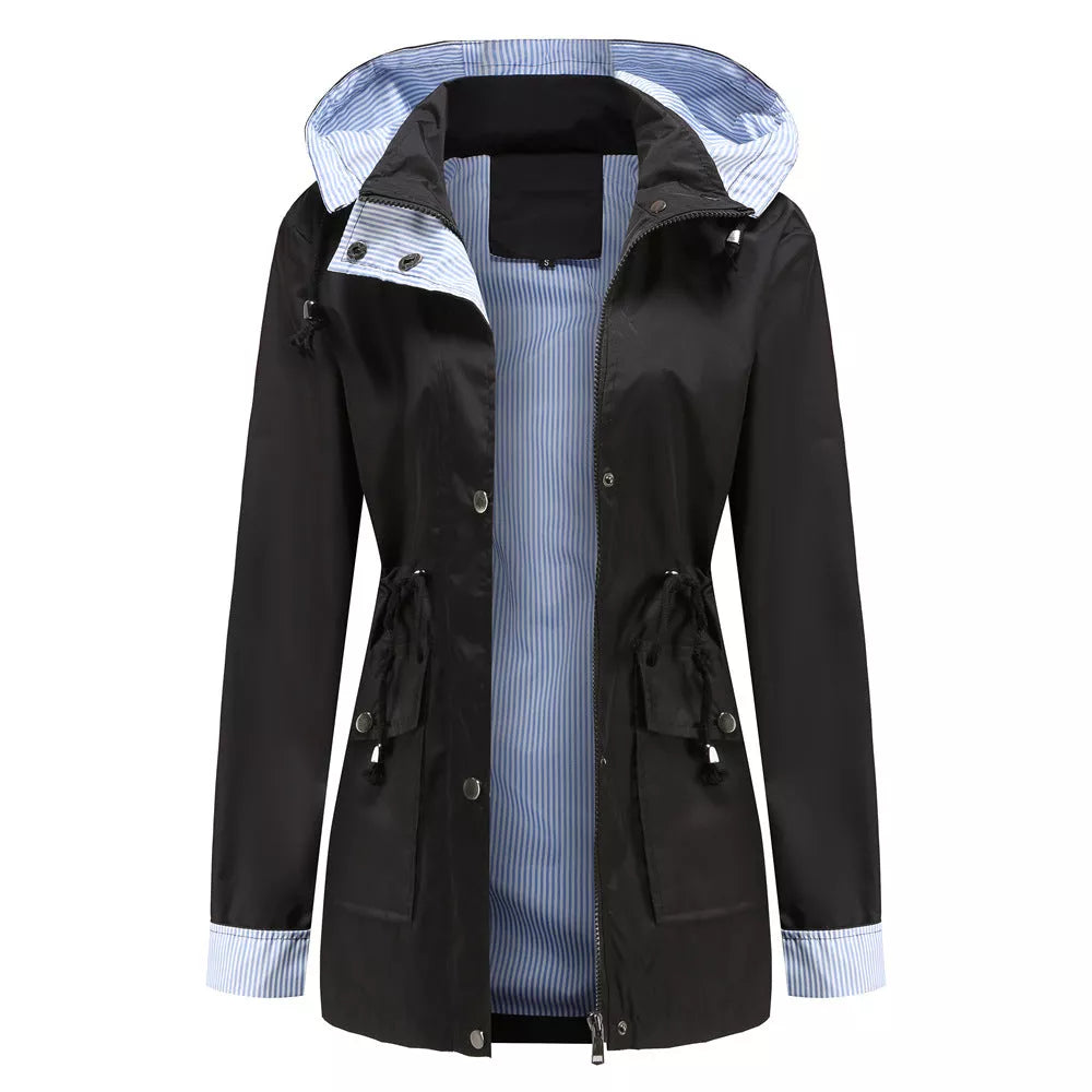 Detachable Hood Trench Coat