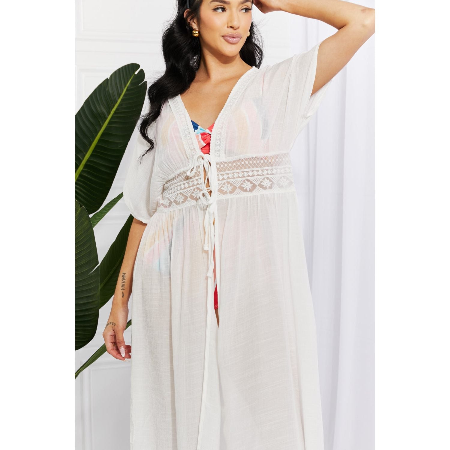 Marina West Swim Sun Goddess Tied Maxi Cover-Up