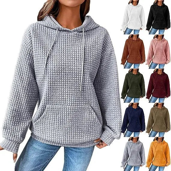 Hoodie, Women's Loose Casual Solid Color Long-sleeved Sweater