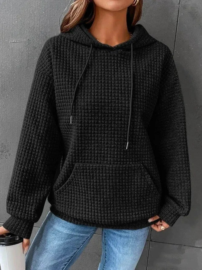 Hoodie, Women's Loose Casual Solid Color Long-sleeved Sweater