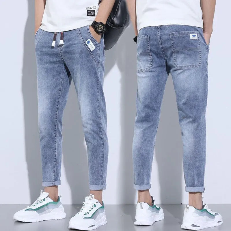 Trouser Pants, Denim Stretch Casual Men's Trousers Thin