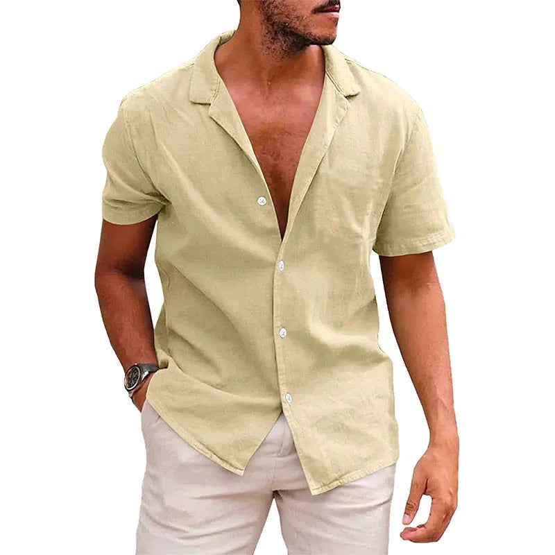 Men's Casual Button Down Short Sleeve Shirt