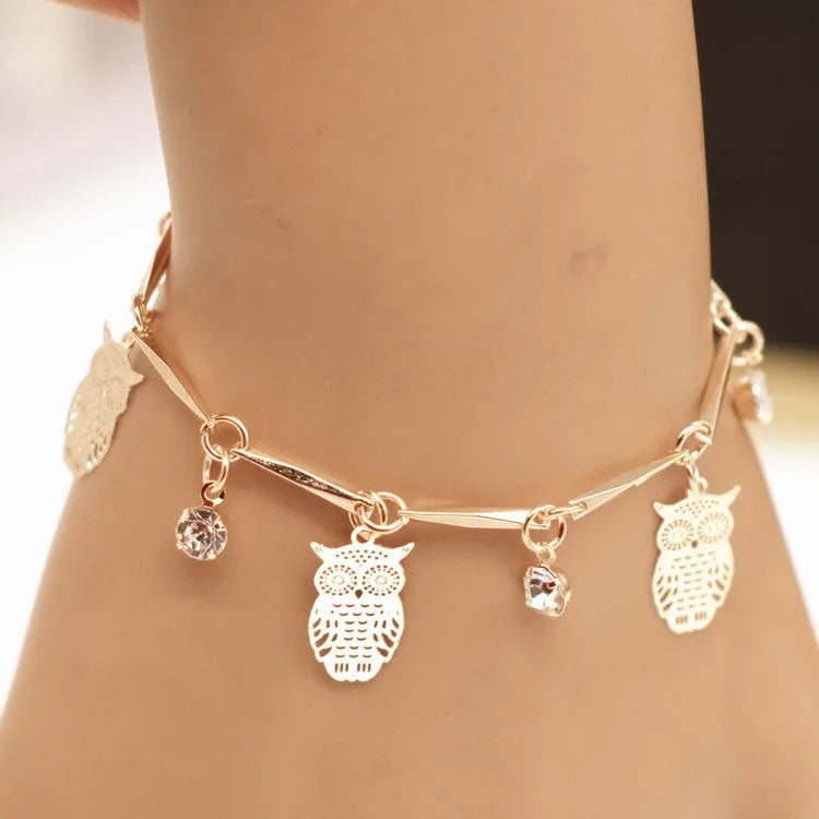 Bracelets, Ethnic Style Golden Owl Tassel Bracelet