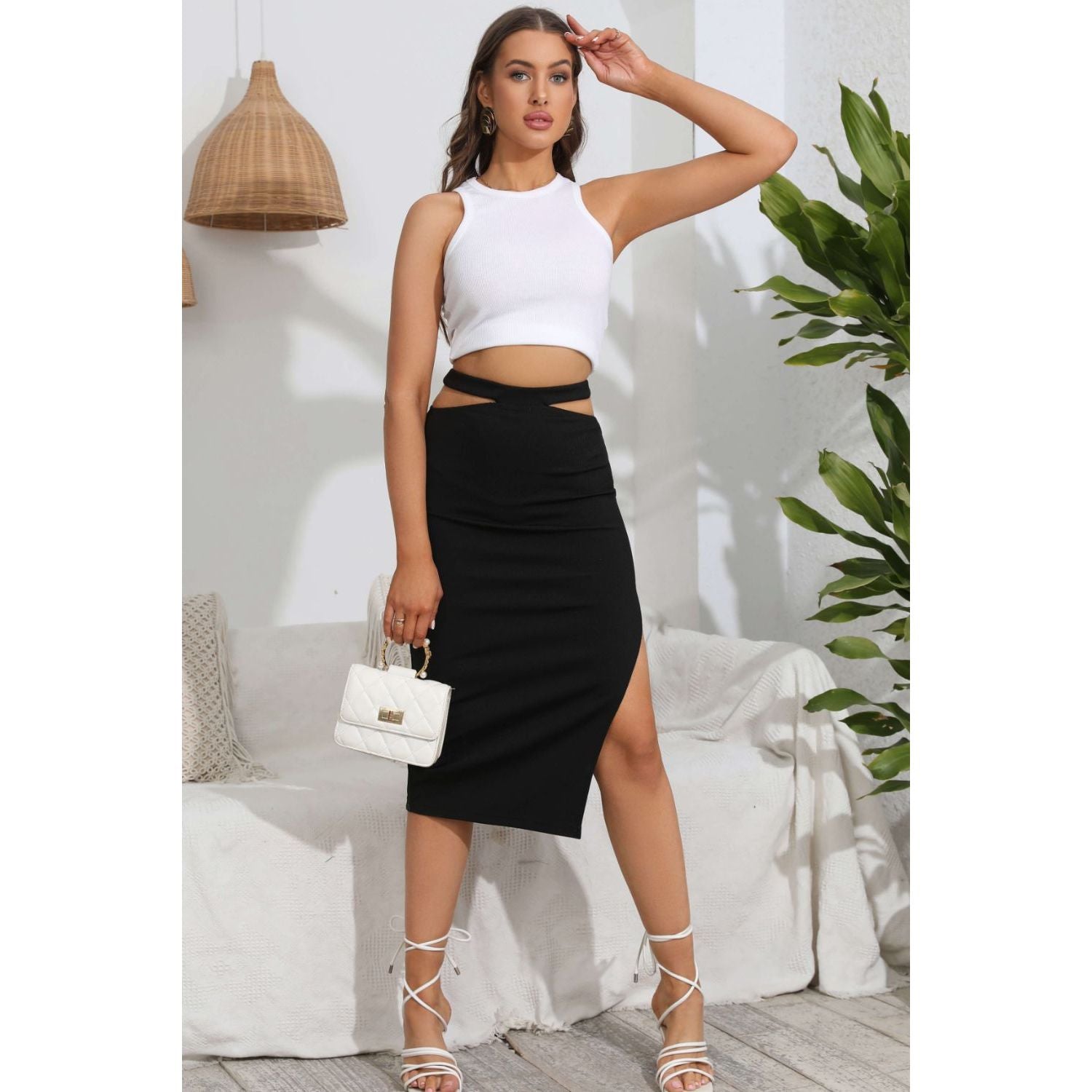 Women's Midi Skirt | Cut Out Midi Skirt | Ikervo