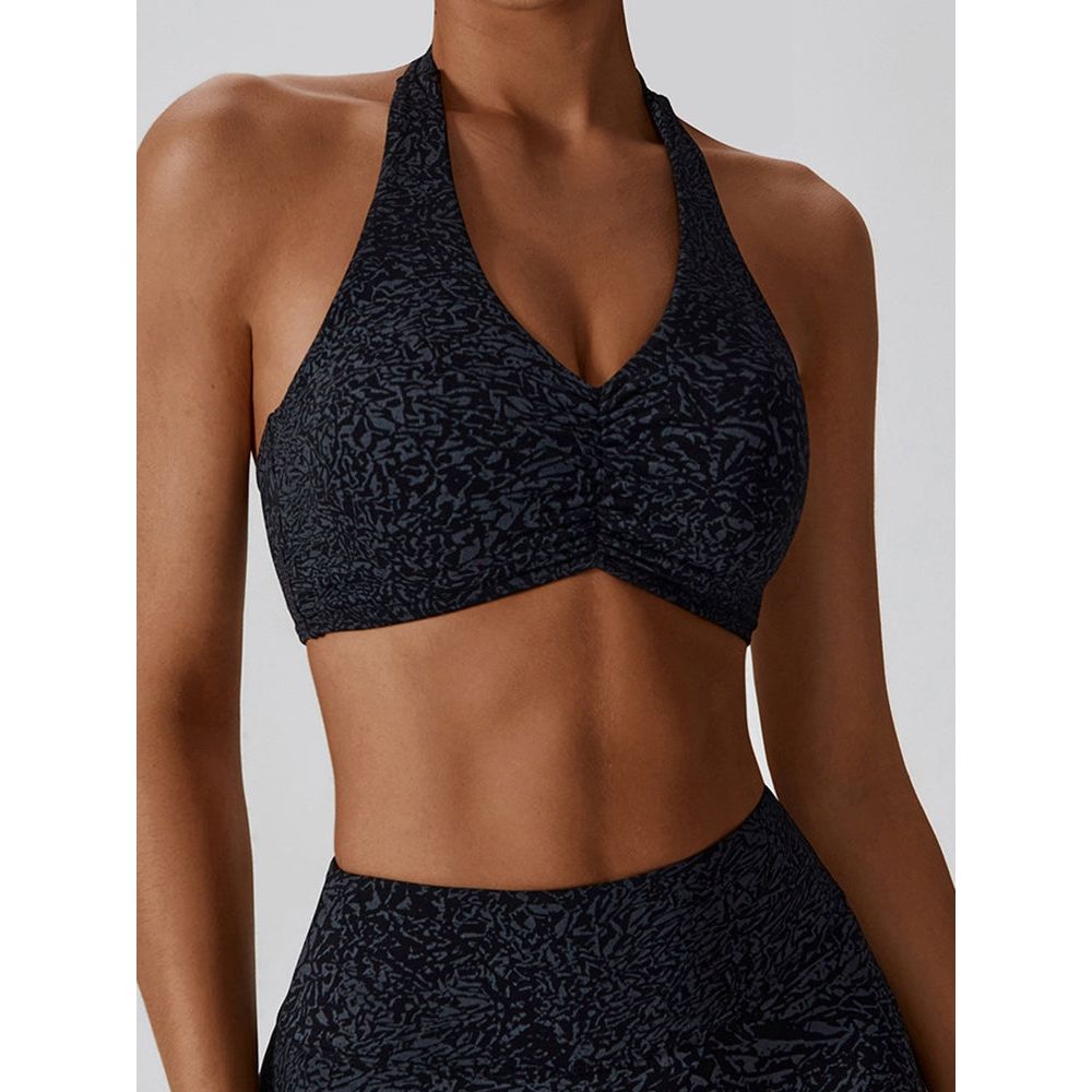 Halter Neck Sleeveless Sports Bra