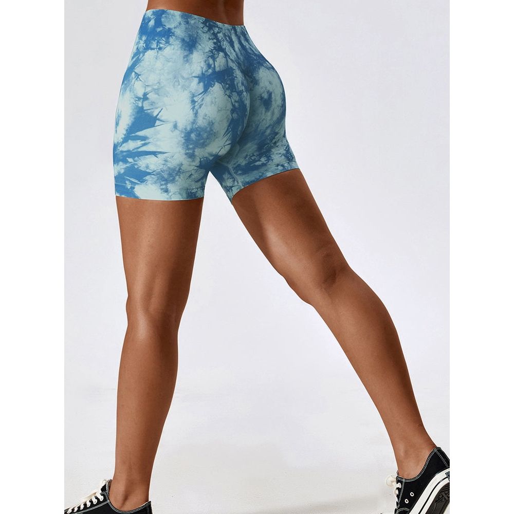 Leopard Print Wide Waistband Sports Shorts