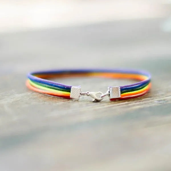 Bracelets, Pride bracelet Rainbow rope braided bracelet