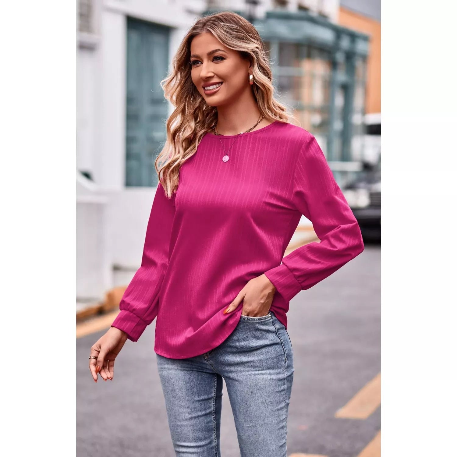 Round Neck Long Sleeve Tee