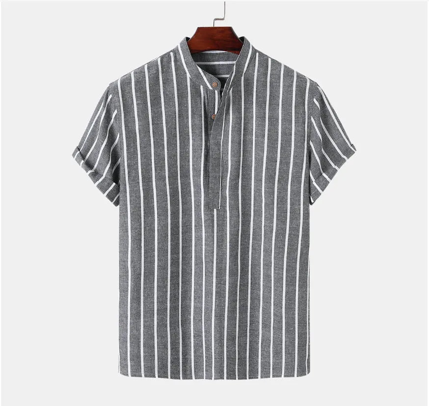 Shirts, Men's Striped Linen Shirt