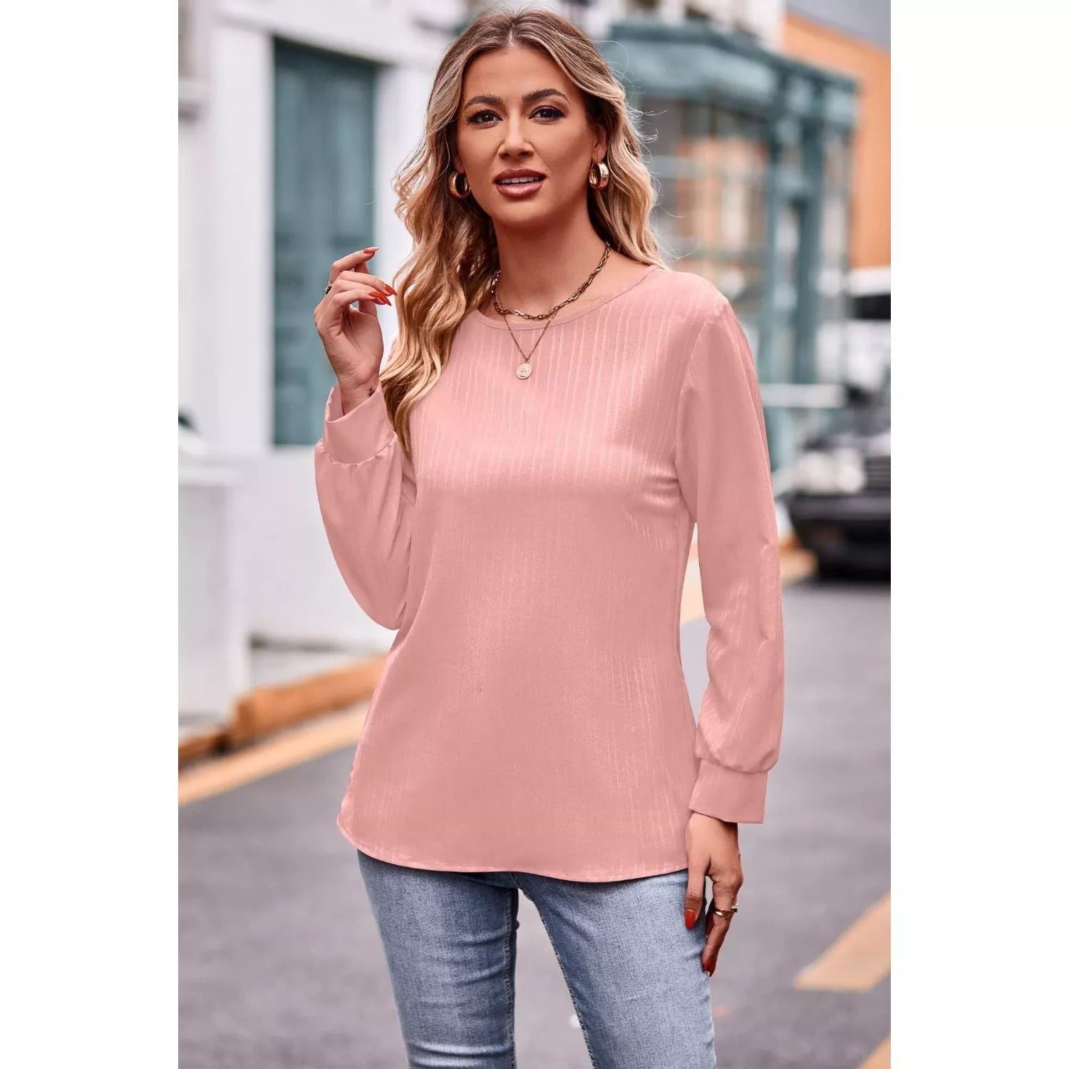 Round Neck Long Sleeve Tee