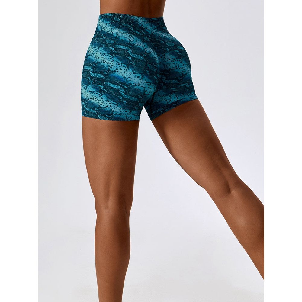 Leopard Print Wide Waistband Sports Shorts